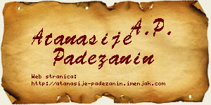 Atanasije Padežanin vizit kartica